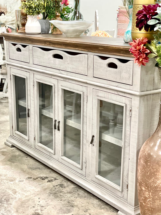 Gray Console With Stained Top
