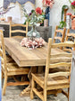 Trestle Dining Table/6 Solid Wood Trestle Chairs