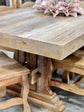Trestle Dining Table/6 Solid Wood Trestle Chairs