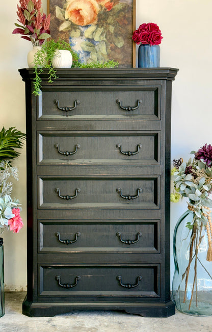 Willow Chest of Drawers-Handrubbed Black