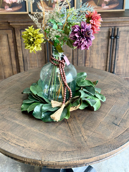 Callie 48" Round Table-Handrubbed Black/Honeywood