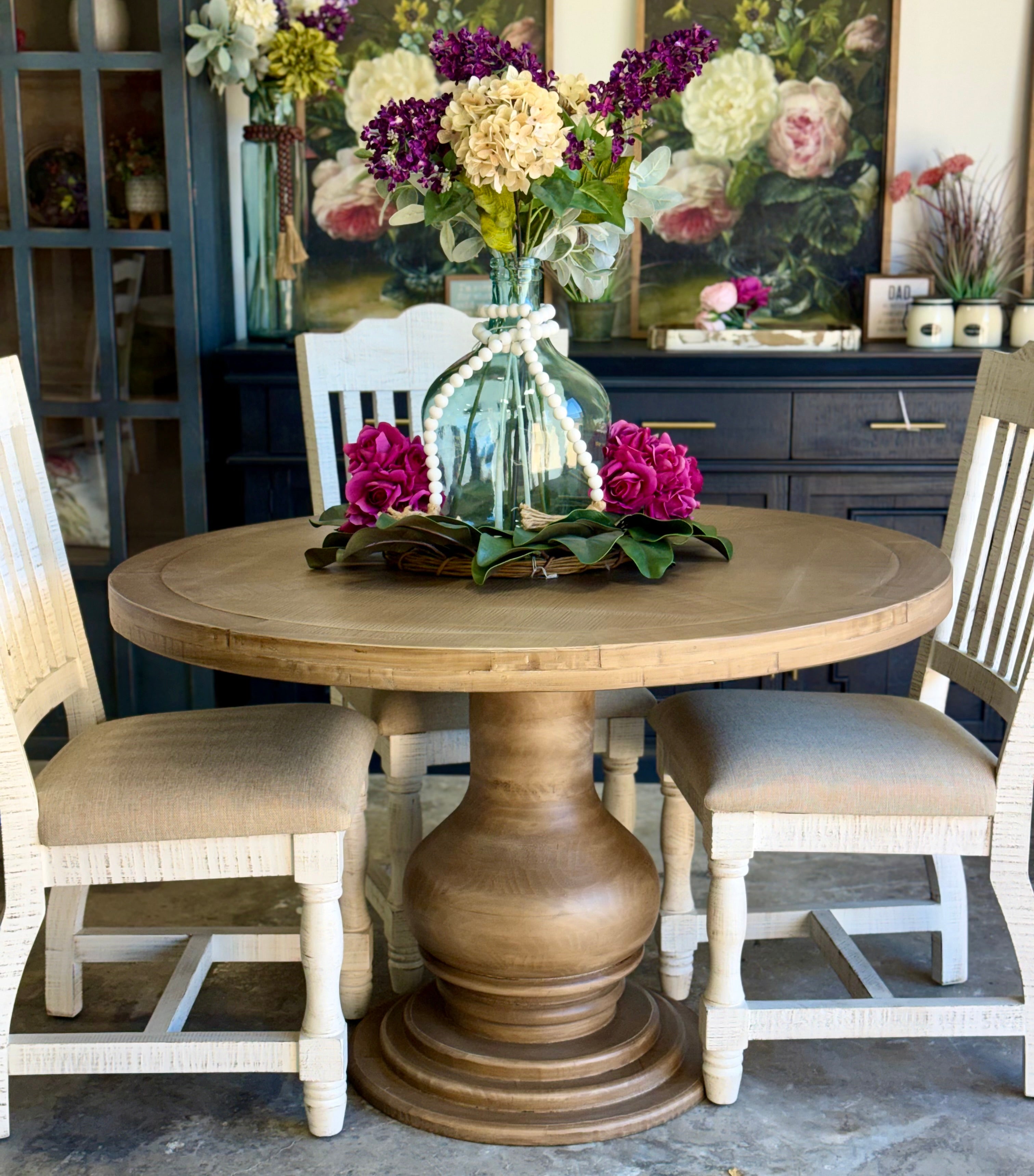 Clara 47" Round Dining Table-Cappuccino