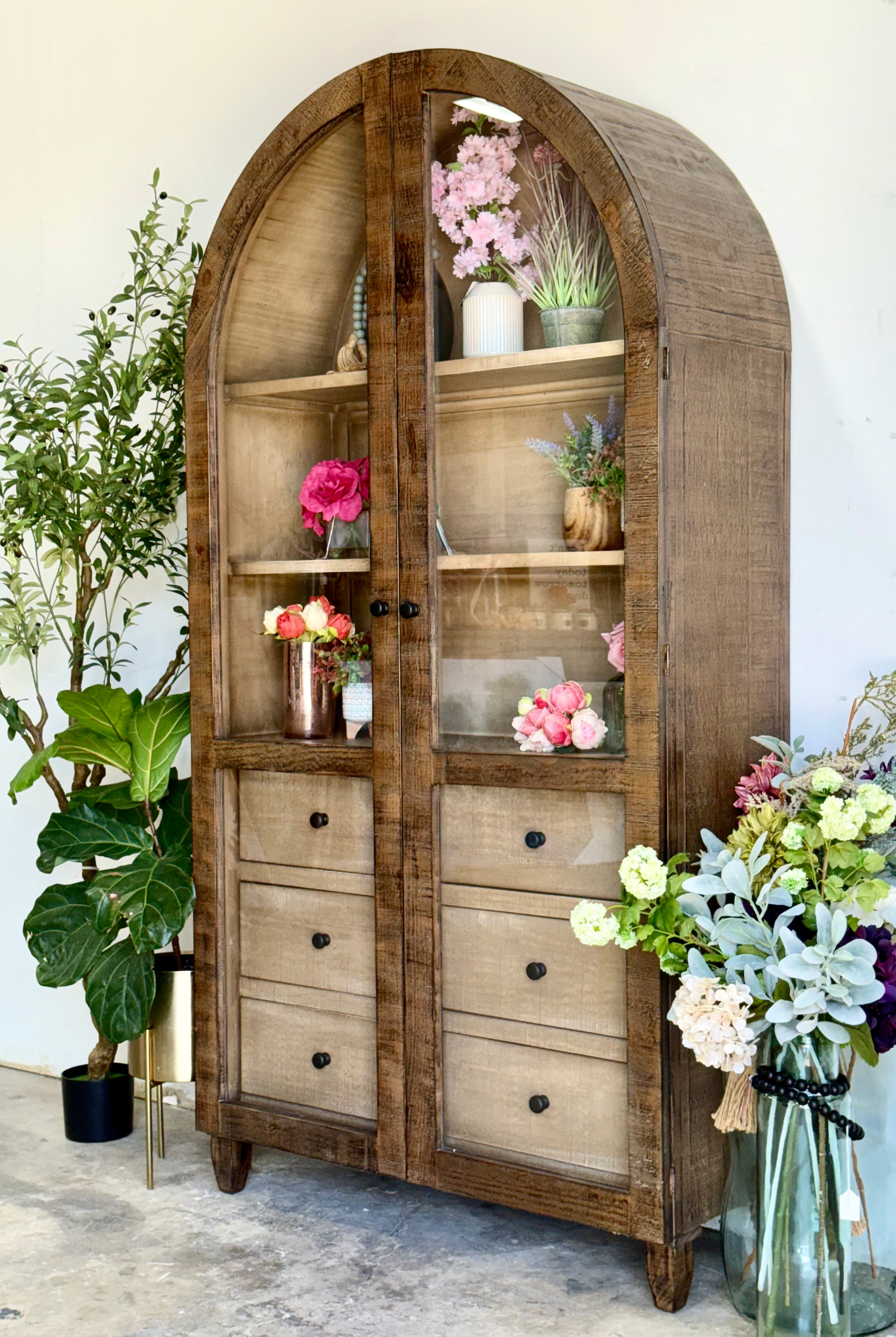 Melody Domed Vitrine-Honeywood™/Cappuccino
