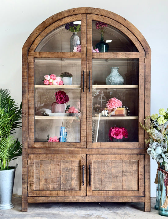 Rose Domed Vitrine-Honeywood/Dove