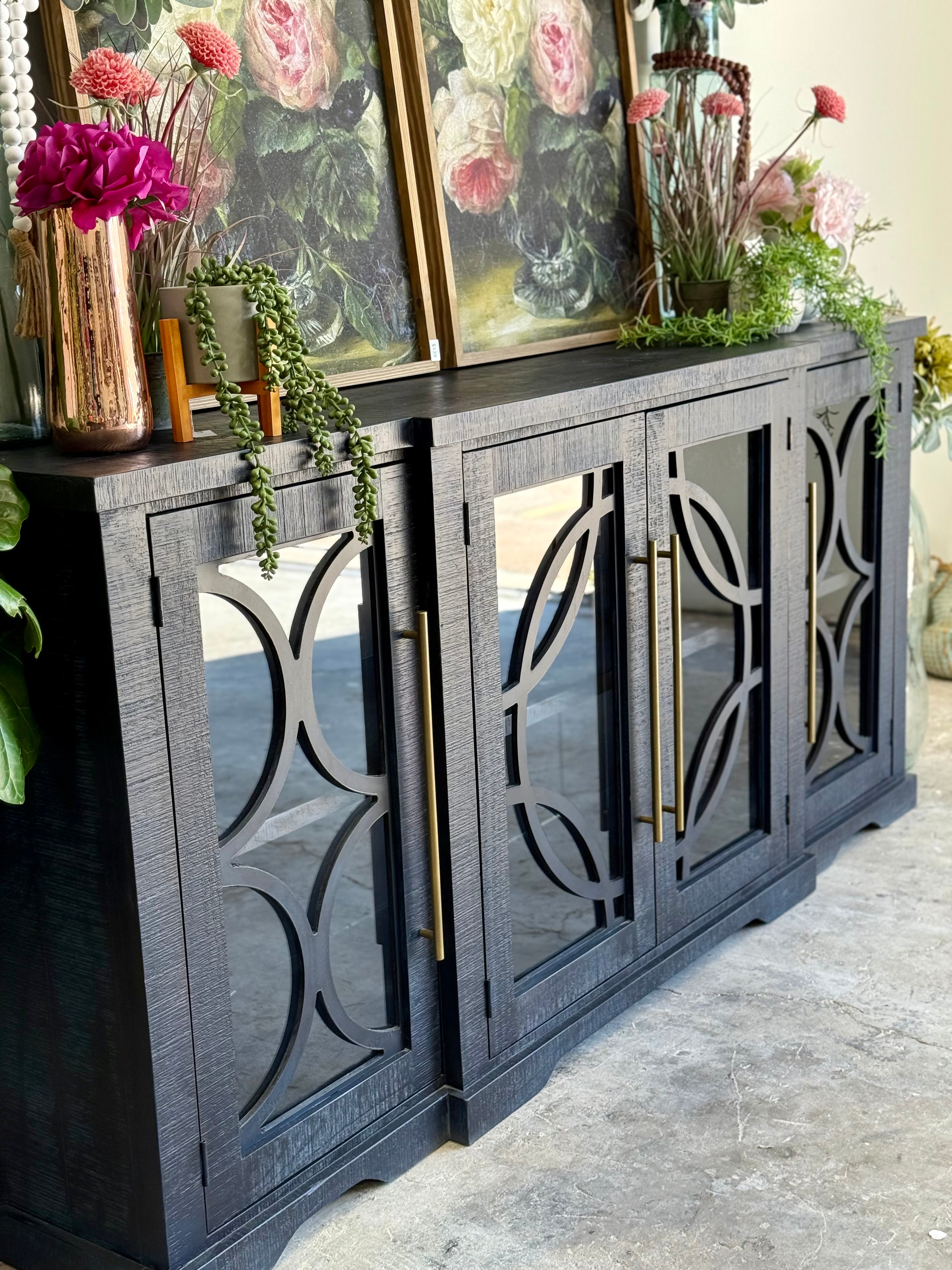 Circle Door Console-Deep Blue/Gold