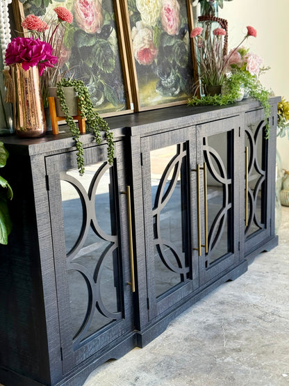 Circle Door Console-Deep Blue/Gold