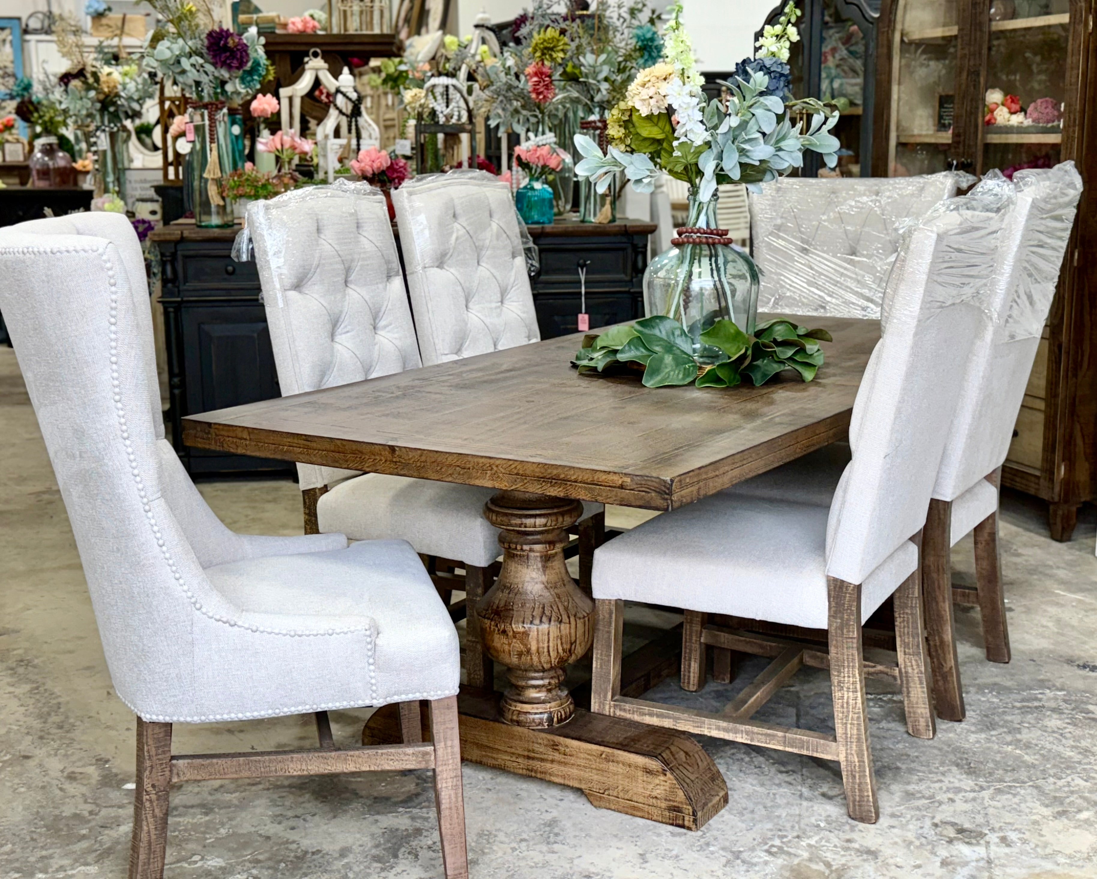 Hannah 7 Foot Dining Table Set With Chairs-Honeywood™