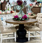 Clara 47" Round Dining Table-Black/Honeywood