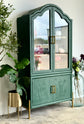 Paisley Curved Vitrine-Briarwood/Cappuccino