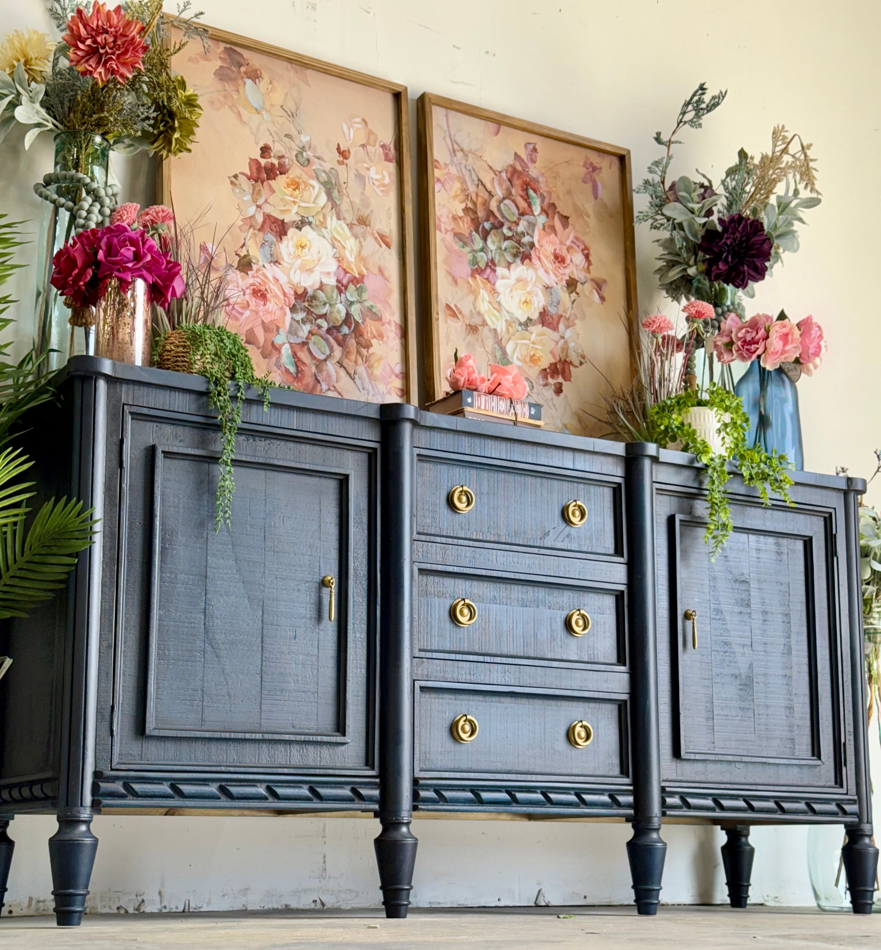 Juliette Console-Deep Blue/Gold
