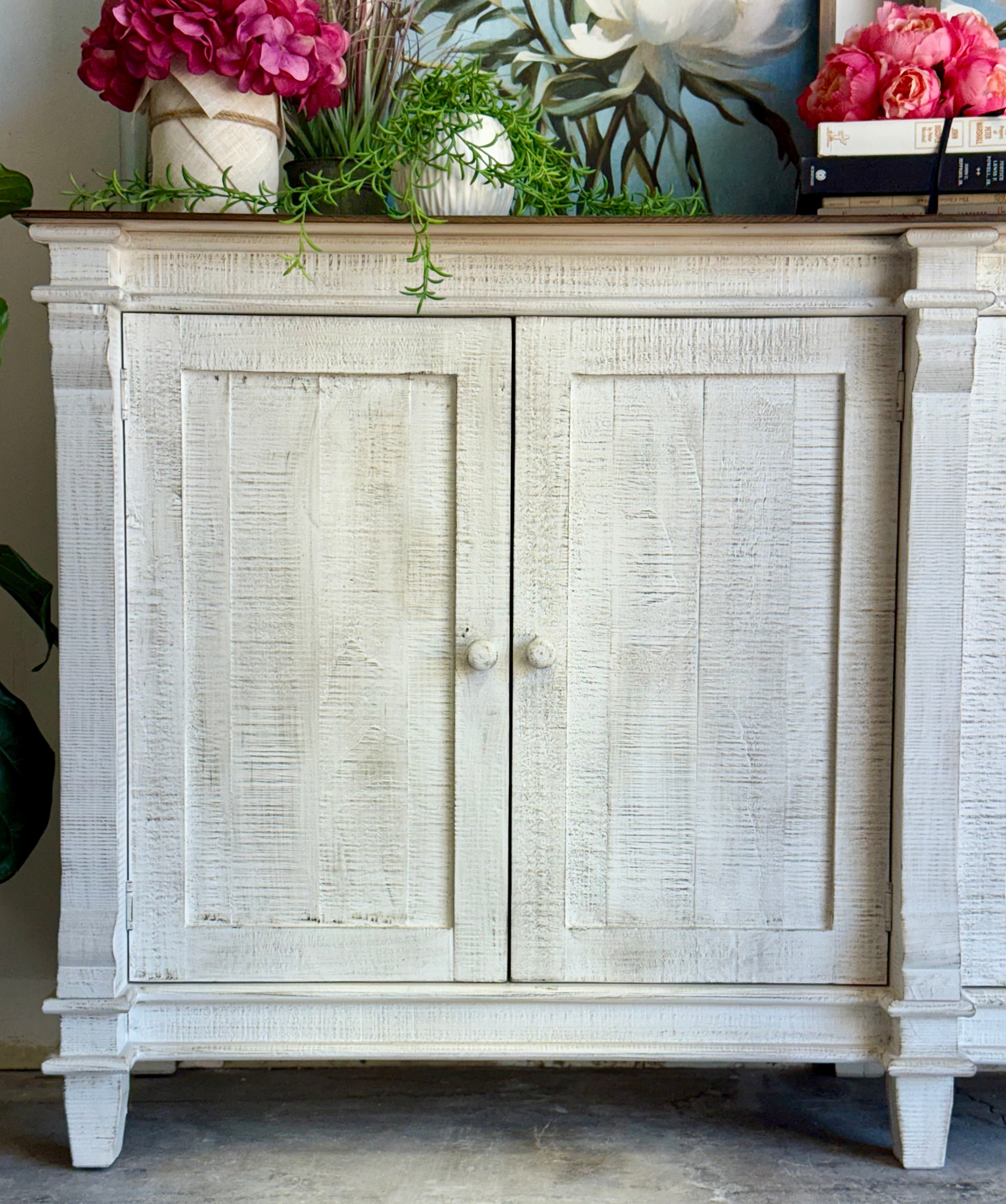 Allison 4 Door Console-White Wheat/Honeywood™