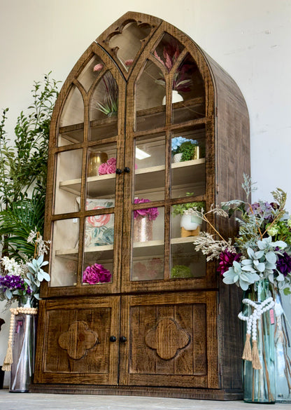 Cathedral Dome Vitrine-Honeywood/Dove