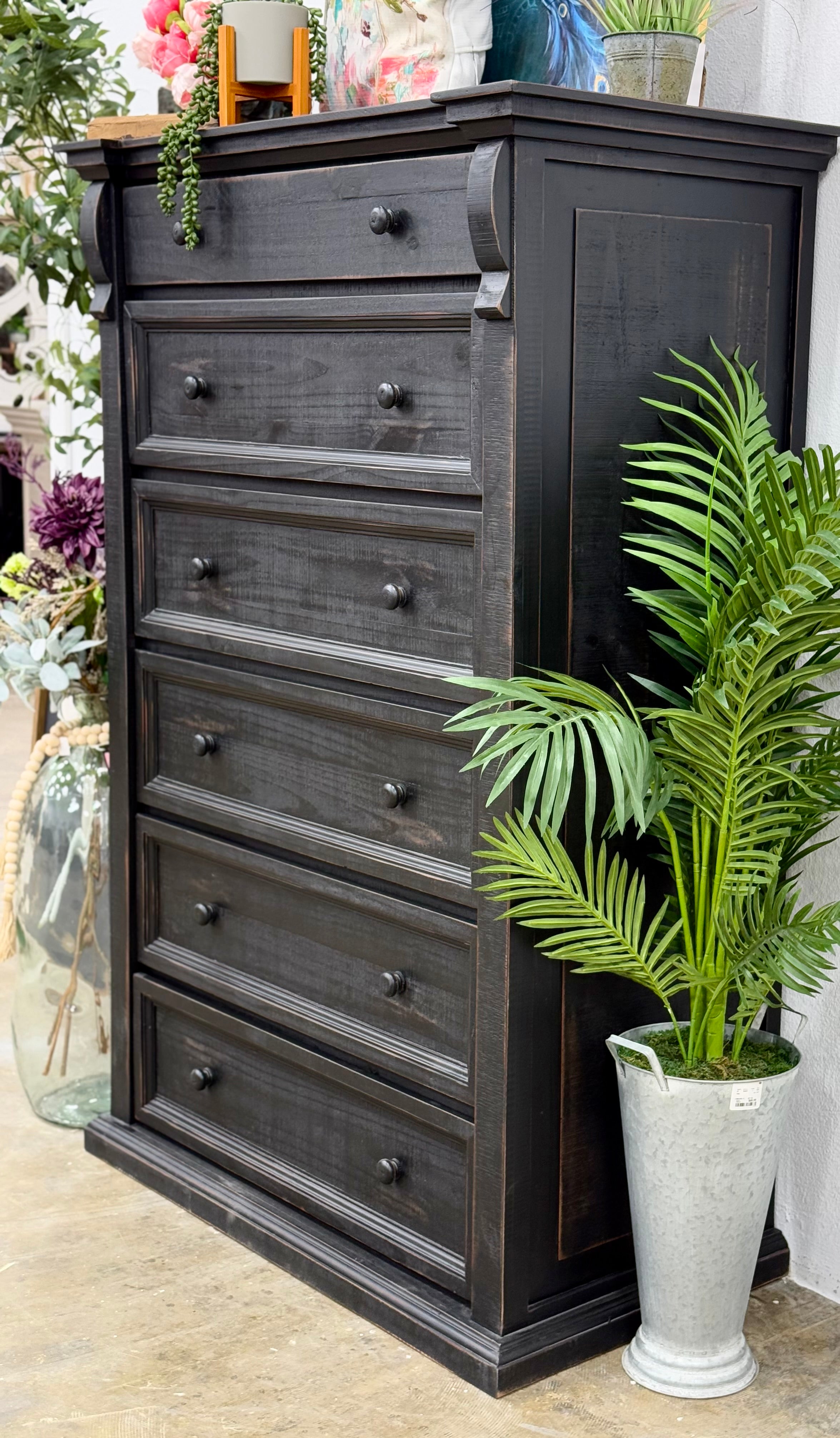 Jasmine Chest of Drawers-Handrubbed Black
