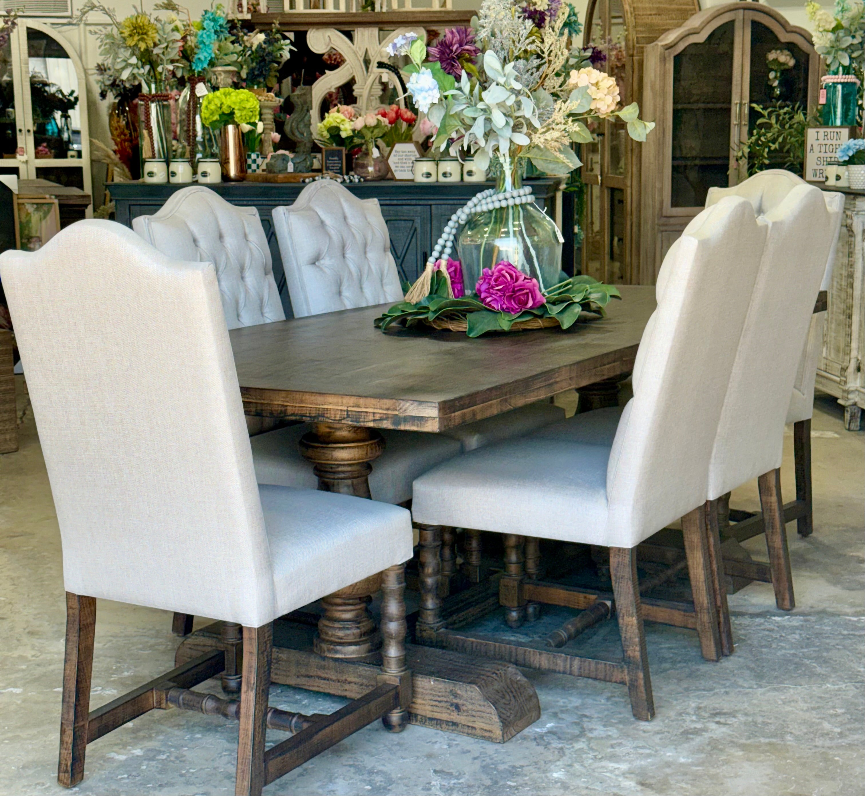 Hannah 7 Foot Dining Table Set With Chairs-Honeywood™