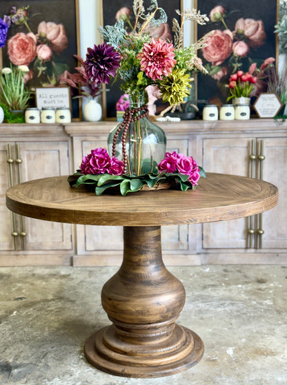 Clara 47" Round Dining Table-Timber
