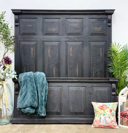 Jasmine Queen Bed-Handrubbed Black