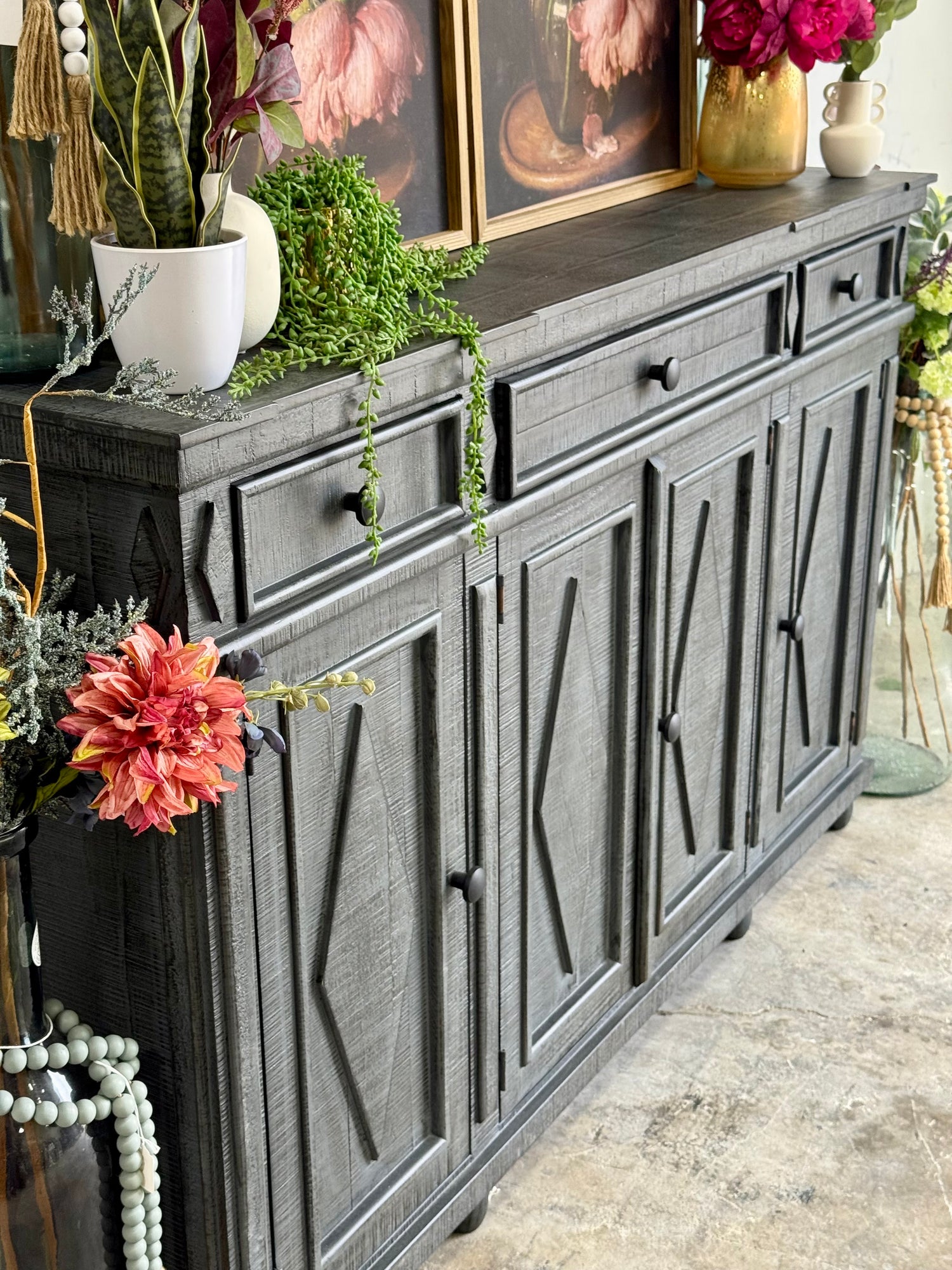 Julia 4 Door Console-Blue Dusk