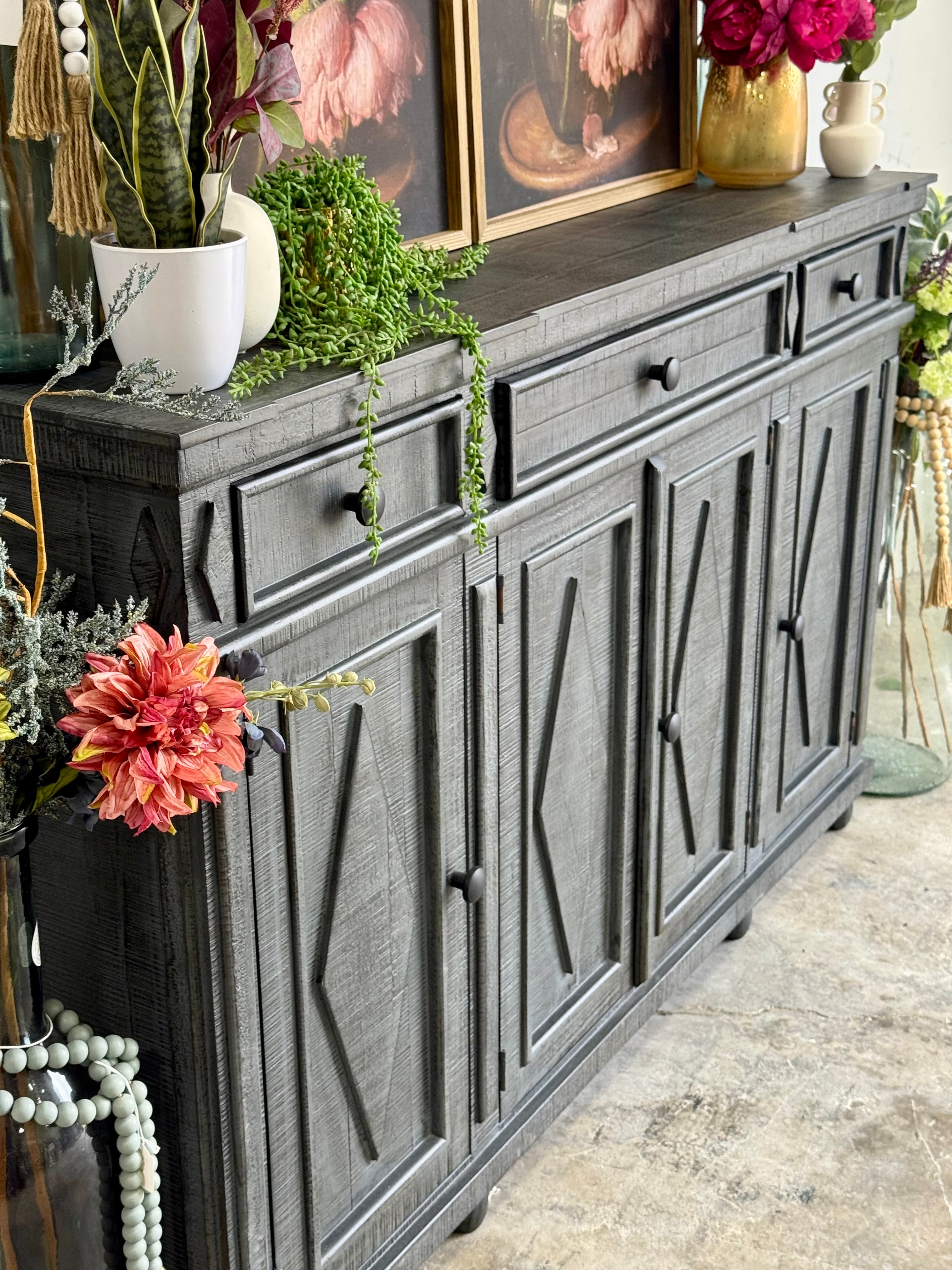 Julia 4 Door Console-Blue Dusk