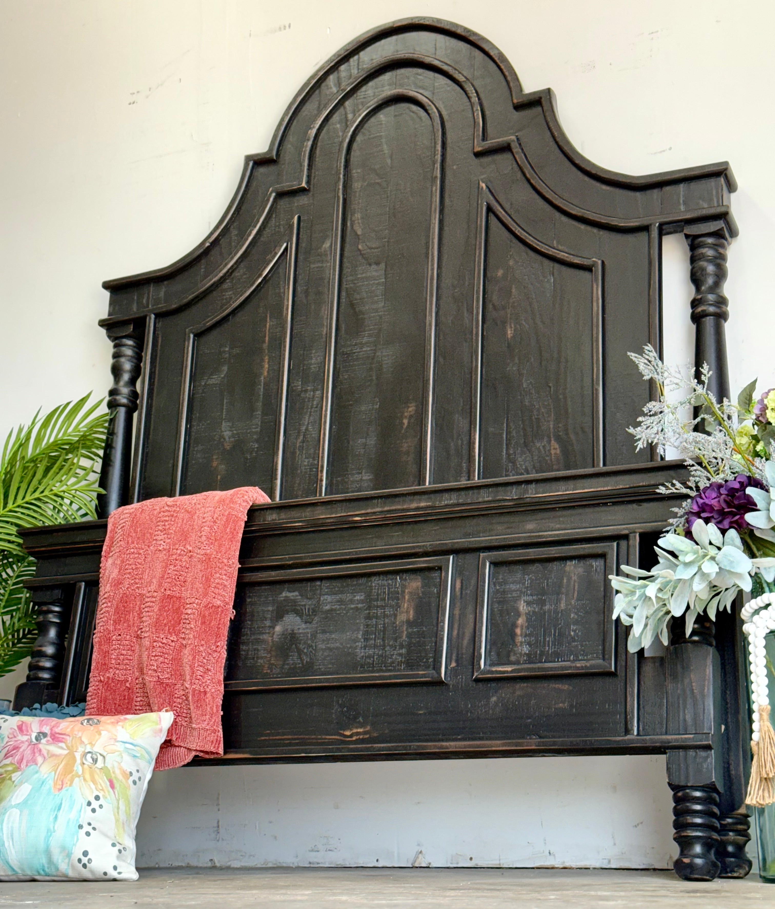 Madison Queen Bed-Handrubbed Black