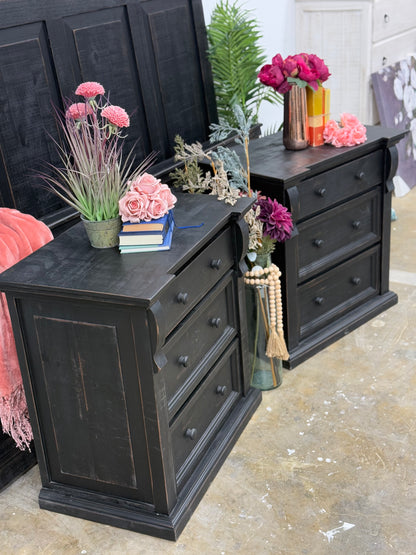 Jasmine Nightstand-Handrubbed Black
