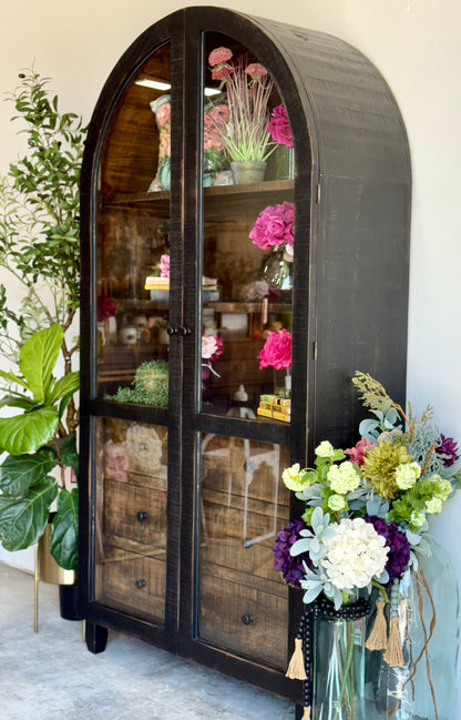 Melody Domed Vitrine- Handrubbed Black/Sparrow