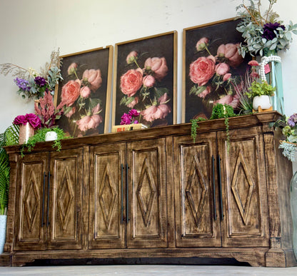 Chloe 6 Door Console-Pecan