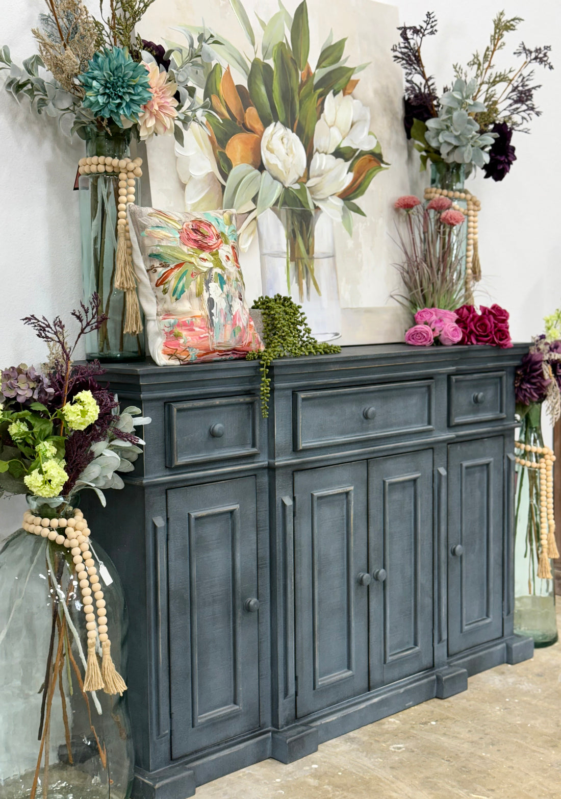Lindsey 4-Door Console-Blue Haze