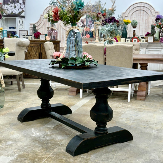 Hannah 7 Foot Dining Table-Handrubbed Black