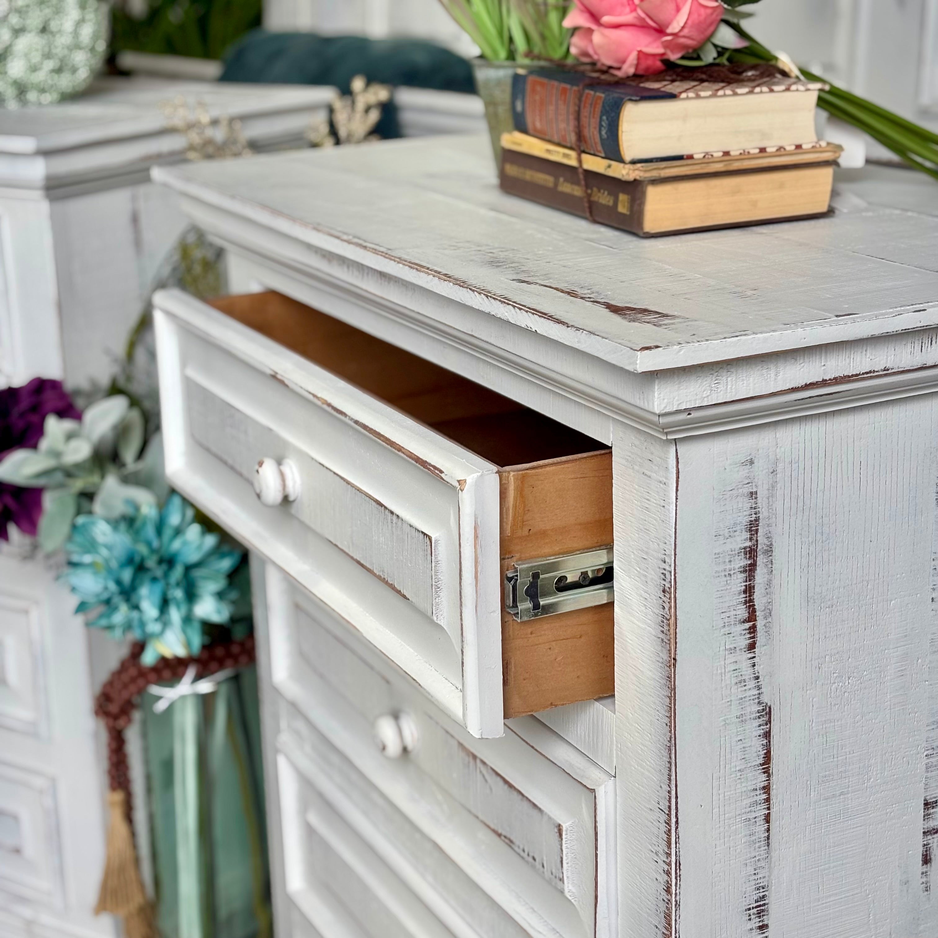 Charlotte 4 Drawer Oversized Nightstand-Whisper White