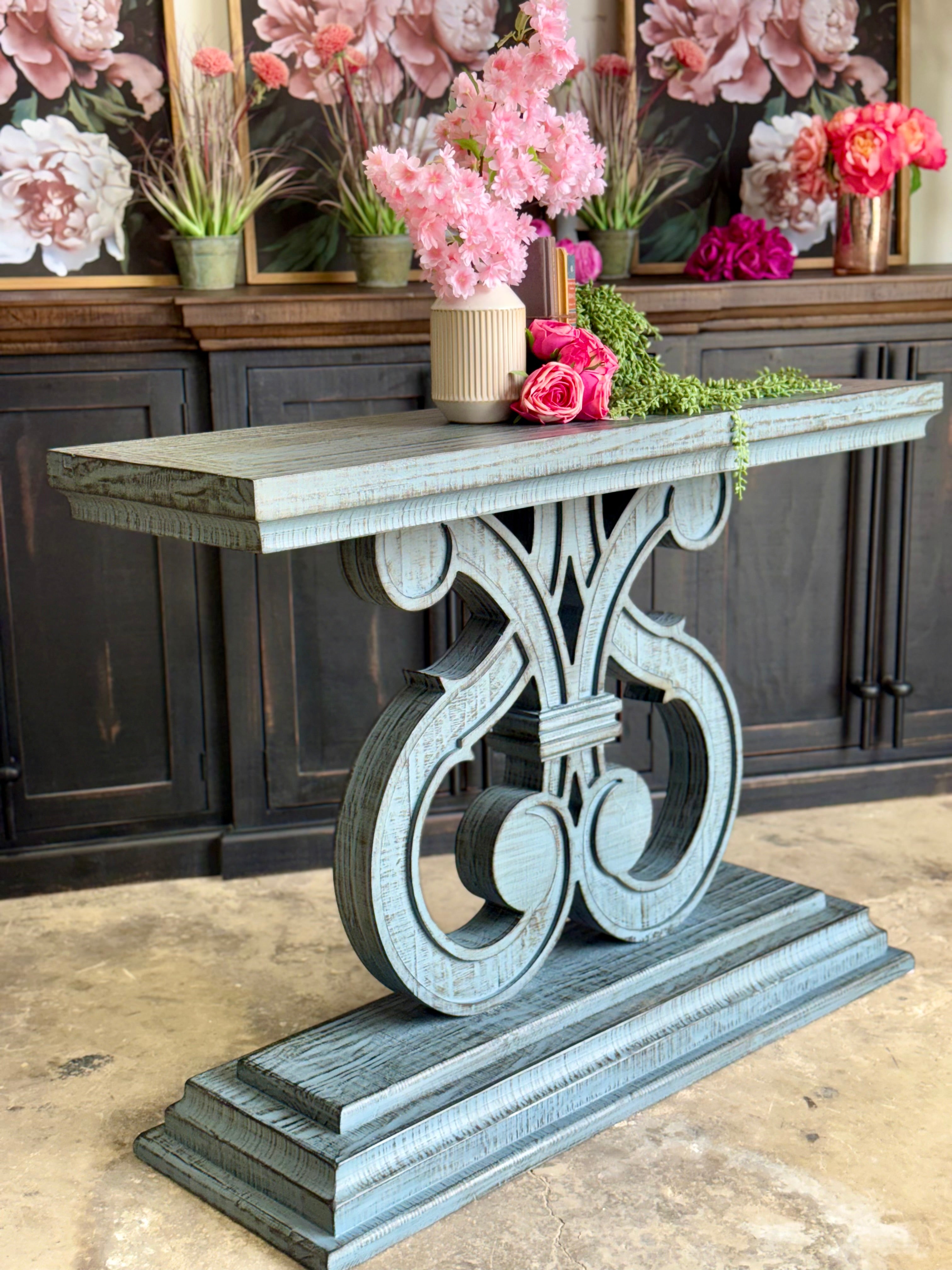 Harp Entryway Table-Blue Onyx™