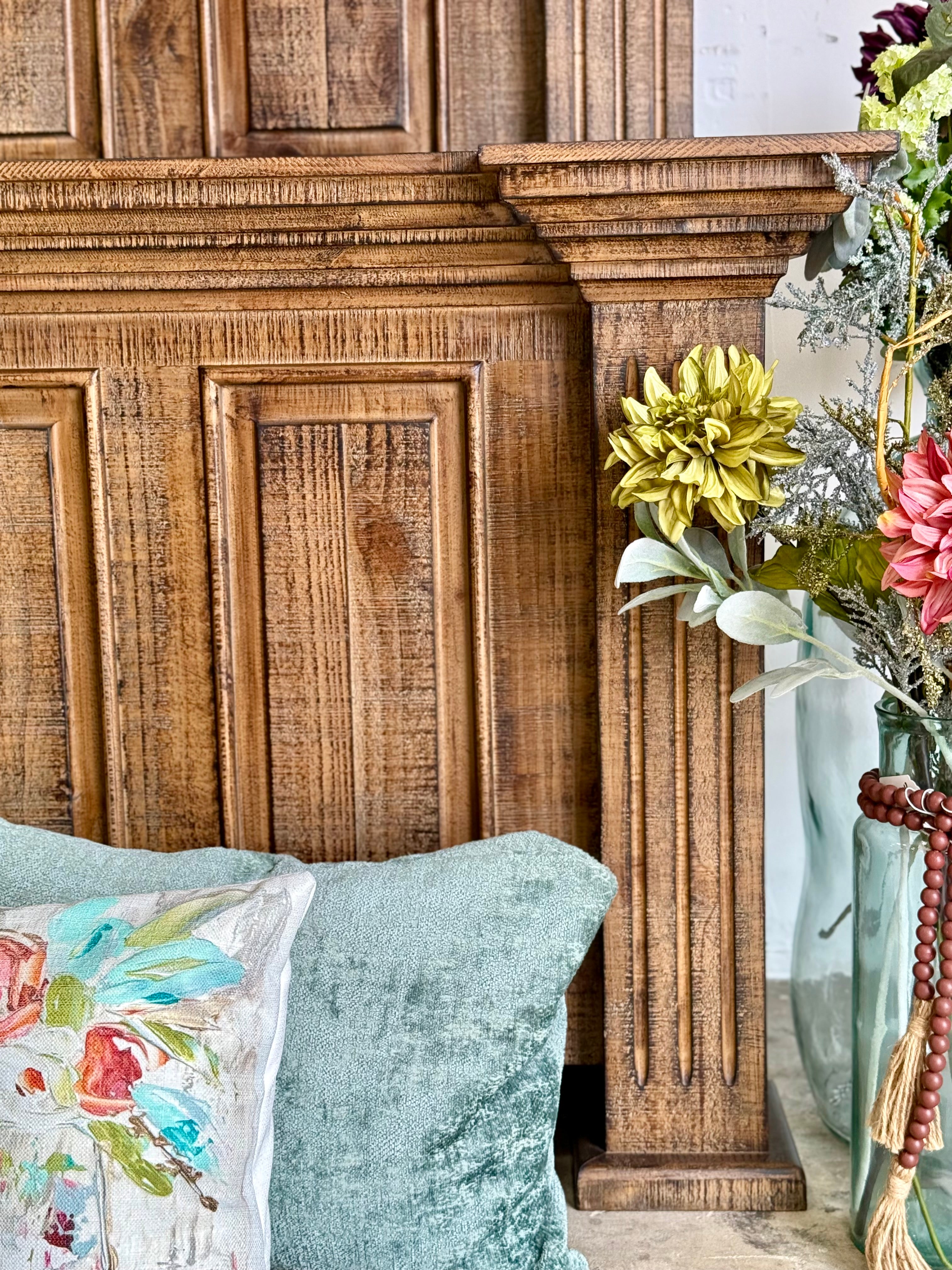 Charlotte Queen Paneled Bed-Light Honeywood™