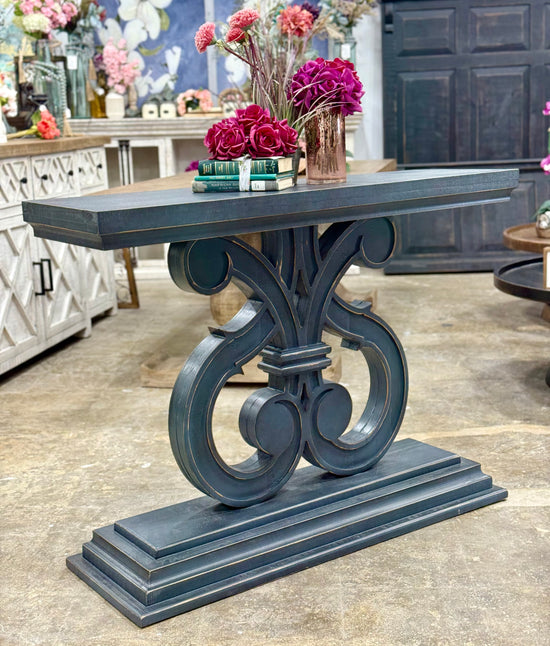 Harp Entryway Table-Blue Haze