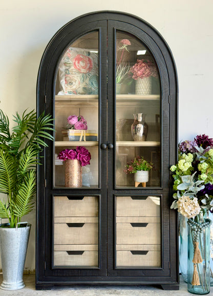 Avery Domed Vitrine-Black/Dove