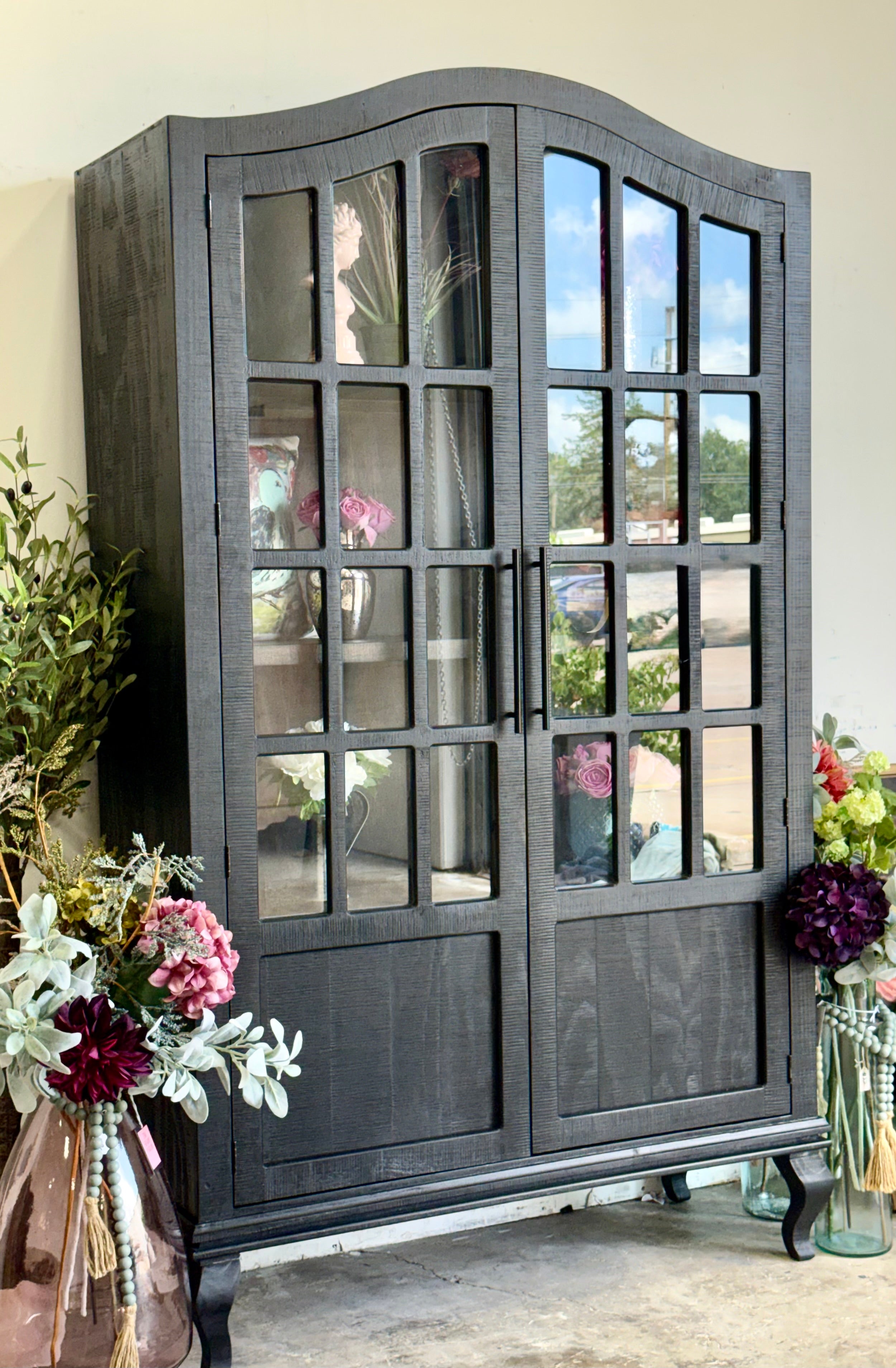 Felicity Arched Vitrine-Black/Honeywood™