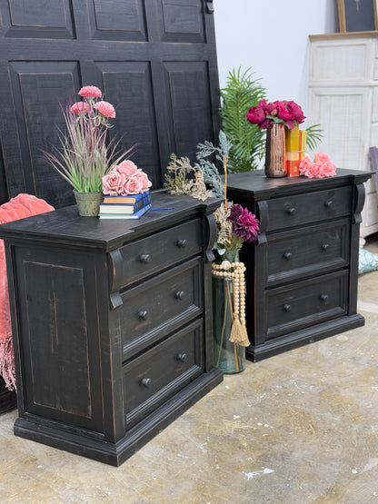 Jasmine Nightstand-Handrubbed Black