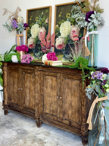 Allison 4 Door Console-Pecan/Black