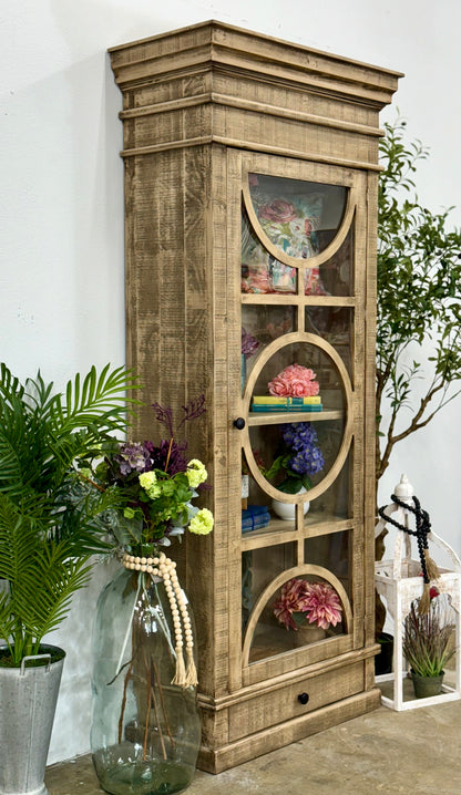 Elsie Circle Door Vitrine-Sandstone