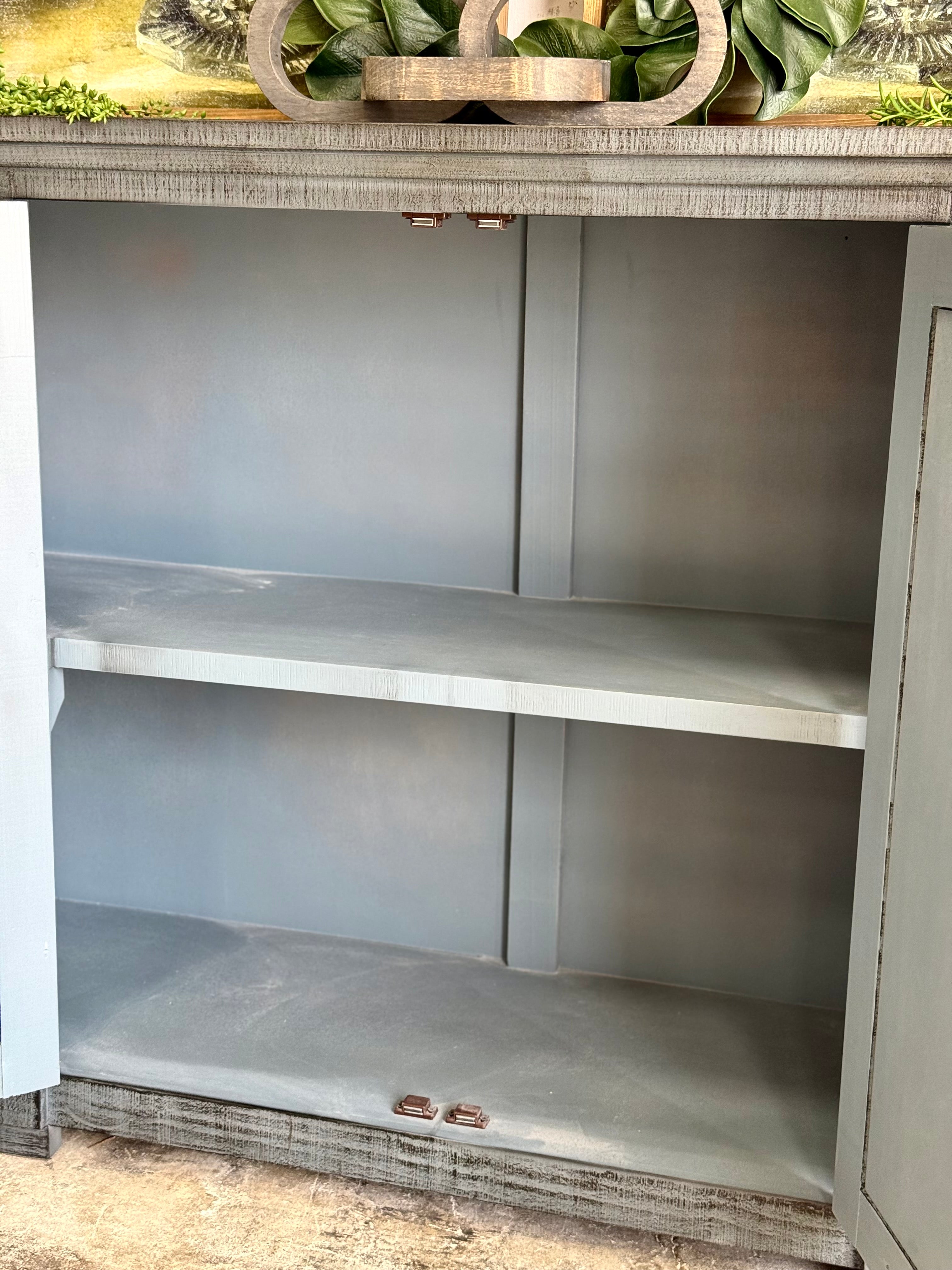 Morgan 4 Door Console With Mirrors-Blue Dusk