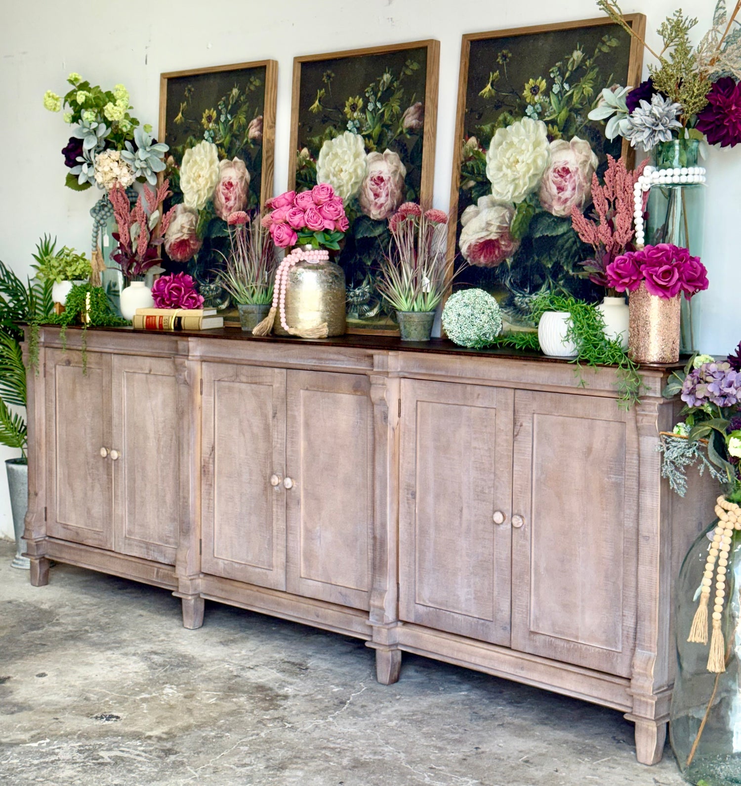 Allison 108" 6 Door Console-Soft Drift/Honeywood™