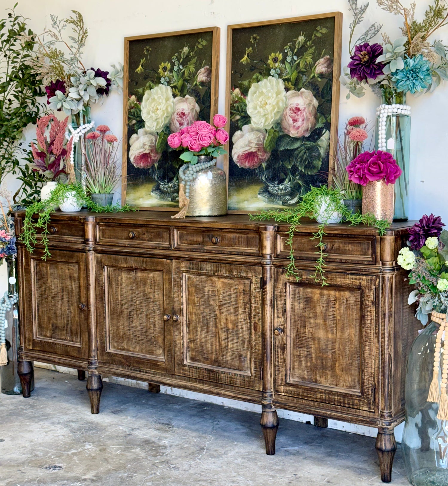 Celine 4 Door Console-Pecan