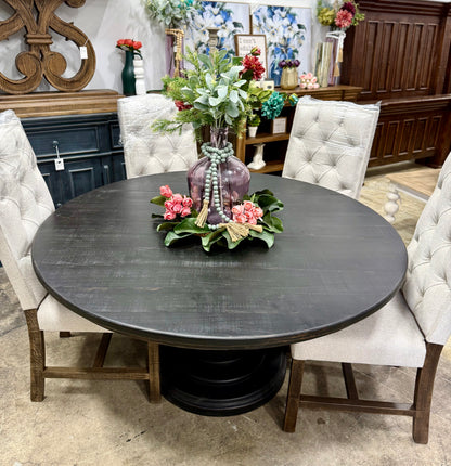 Lilly 60&quot; Round Table - Handrubbed Black