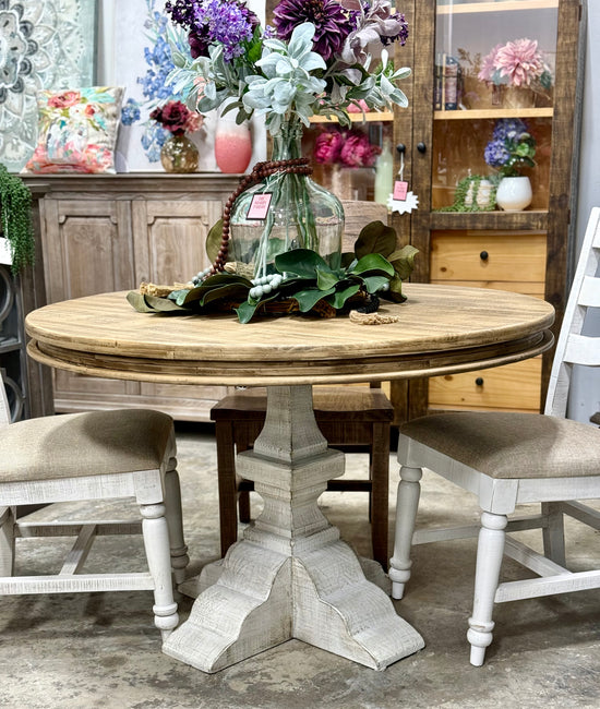 Callie 48" Round Table-White Wheat/Sandstone