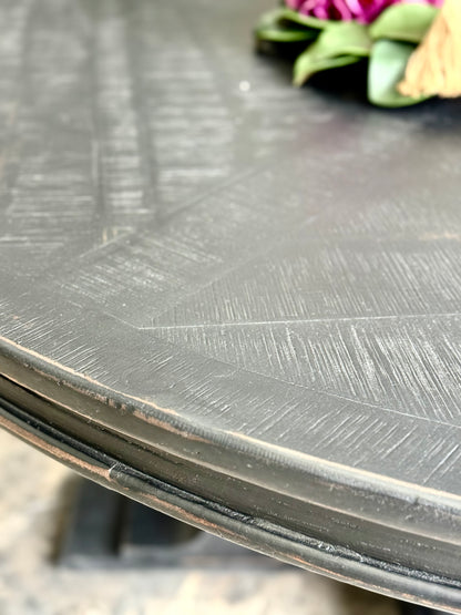 Kennedy 63" Round Dining Table-Handrubbed Black