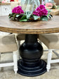 Clara 47" Round Dining Table-Black/Honeywood