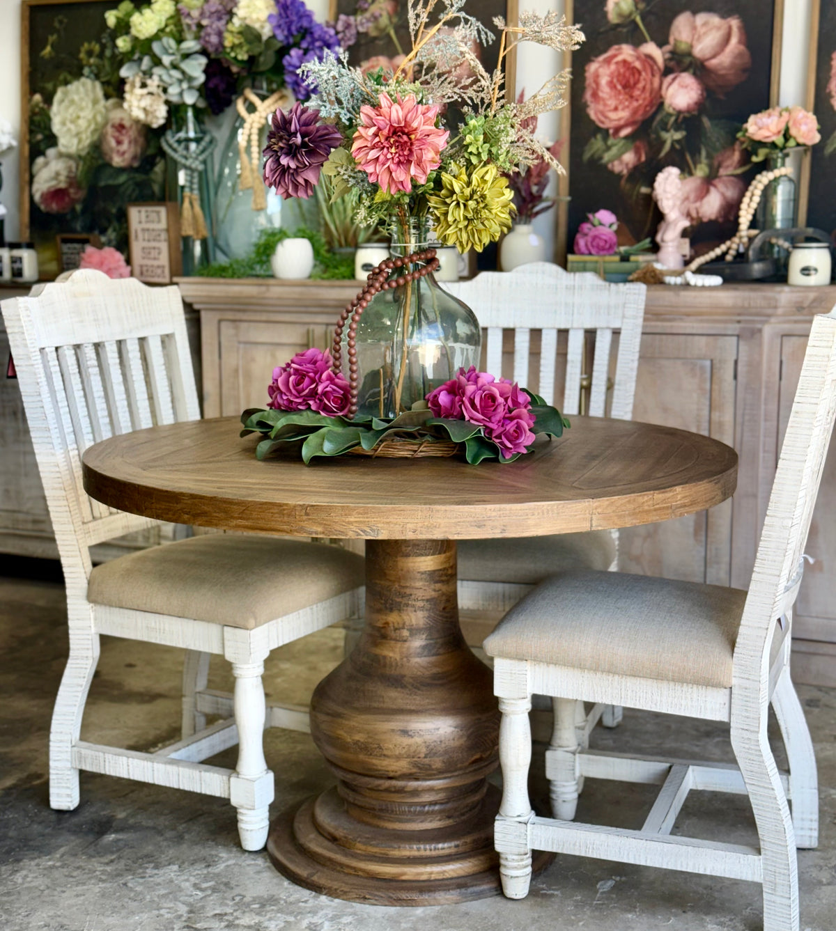 Clara 47" Round Dining Table-Timber