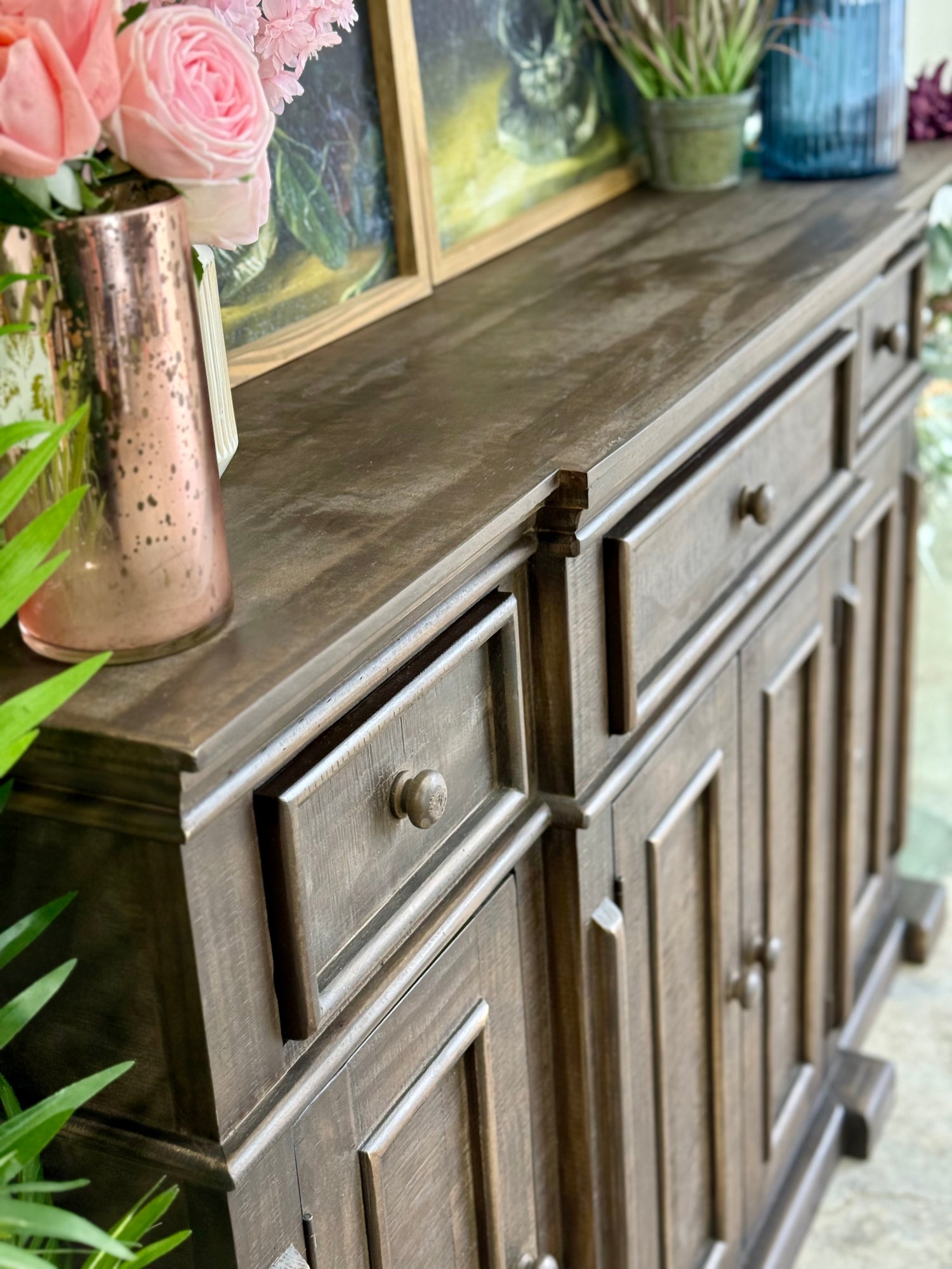 Lindsey 4-Door Console-Cinderwood