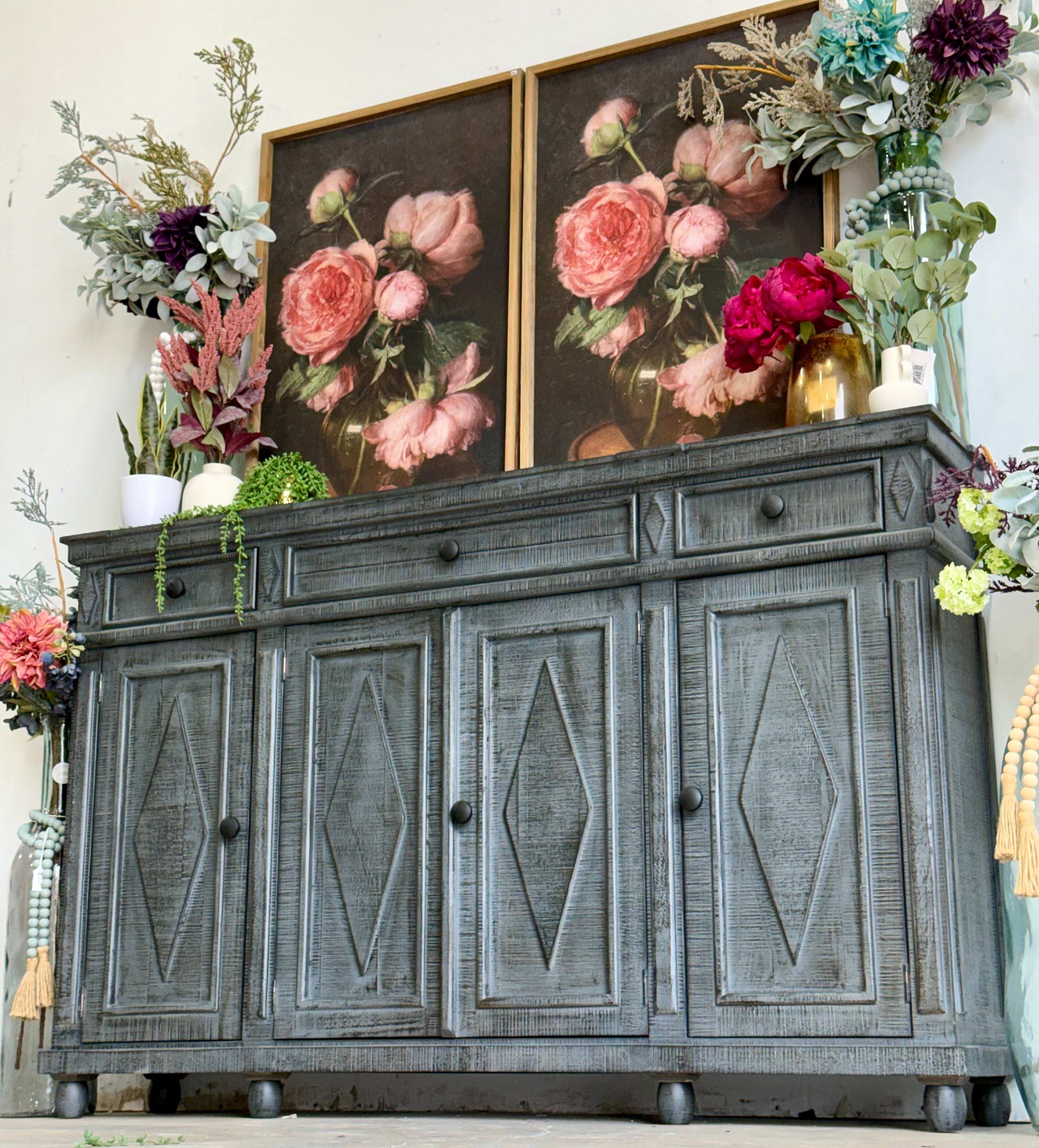 Julia 4 Door Console-Blue Dusk