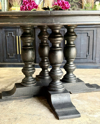 Kennedy 63" Round Dining Table-Handrubbed Black