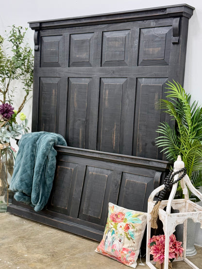 Jasmine Queen Bed-Handrubbed Black