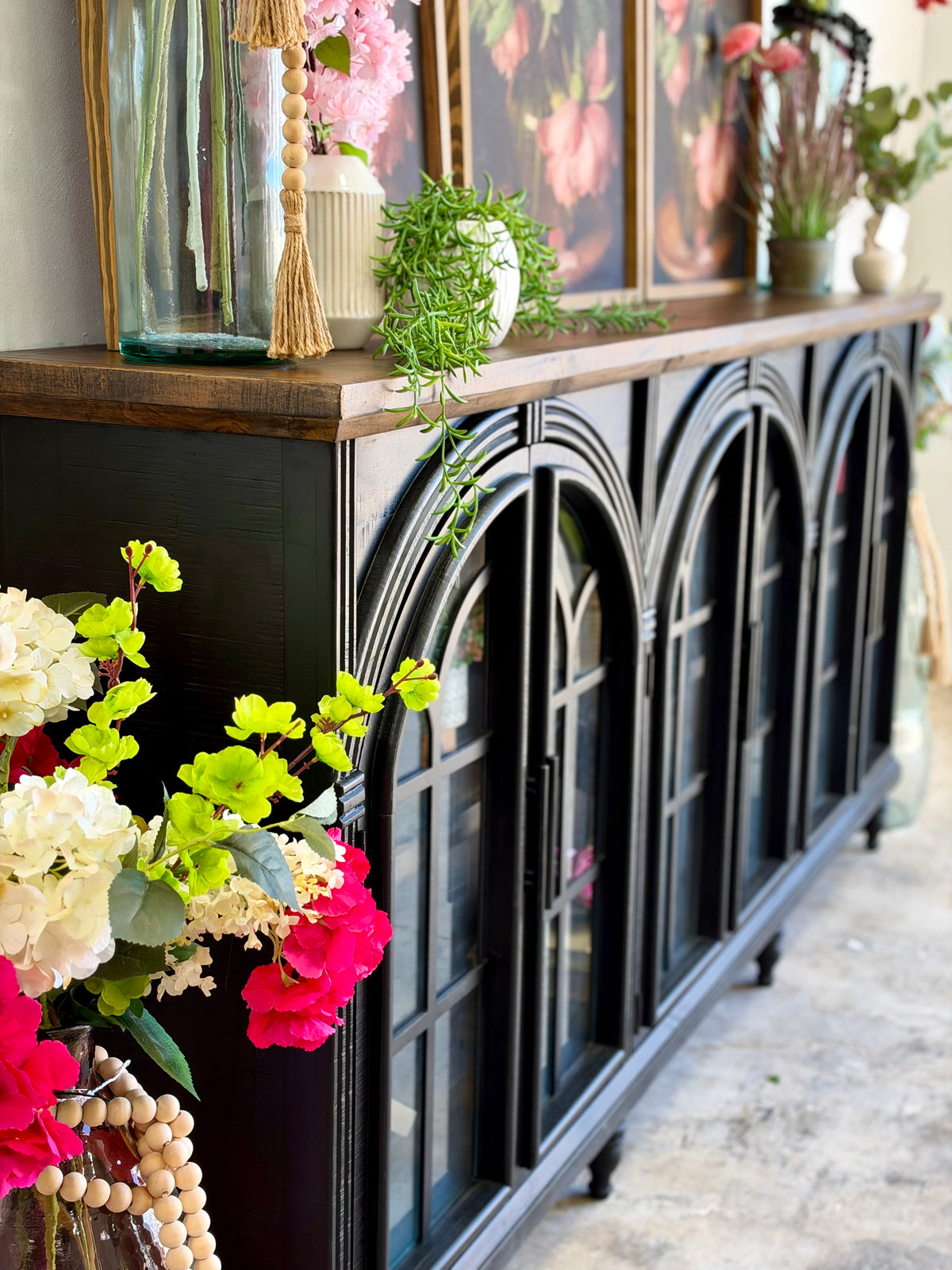 Colette 6 Door Console-Black/Sparrow